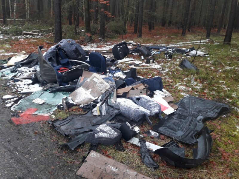 Śmieci w lesie Fot. Łukasz Gurgul (Nadleśnictwo Goleniów)