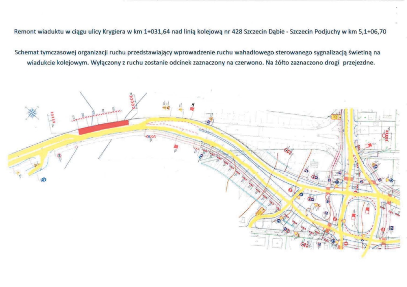 Szczecin: Węzeł Granitowa – wahadło na wiadukcie kolejowym