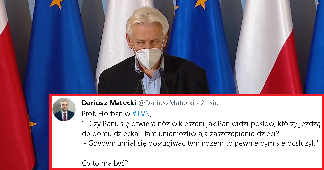 Prof. Horban: "Gdybym umiał się posługiwać nożem to bym się posłużył"
