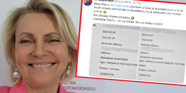 Jacyna-Witt przelewa pieniądze Gawłowskiemu