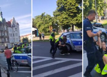 Szczecin: Awantura na Placu Grunwaldzkim. Lewicowi aktywiści blokują rondo