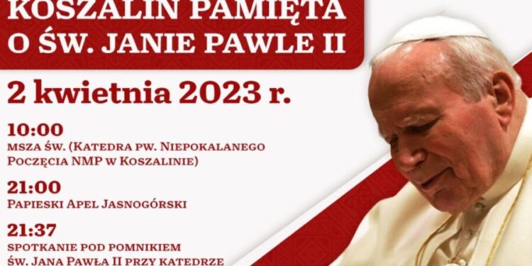 Koszalin upamiętni Jana Pawła II. Już w niedzielę uroczystości związane z 18. rocznicą odejścia Ojca Świętego
