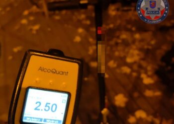 Szczecin: Kompletnie pijany na hulajnodze. Kierujący miał w wydychanym powietrzu aż… 5 promili alkoholu
